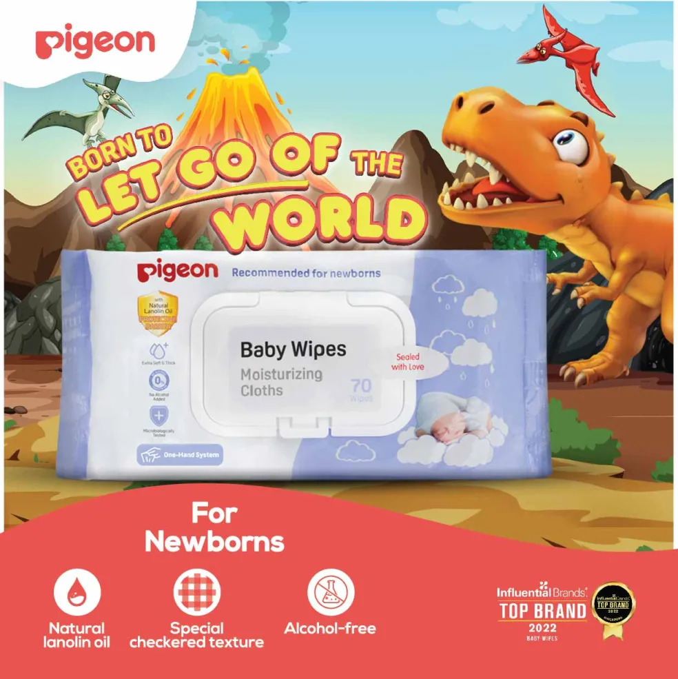 Pigeon Baby Wipes Moisturizing Cloths 70 sheets 3 in 1 Pack