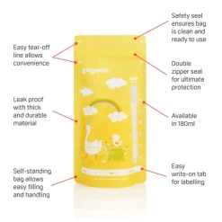 Pigeon Breastmilk Storage Bag Animals (180ml) - 25 bags