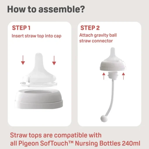 Pigeon SofTouch™ BPP Step Up Straw Bottle Set 240ml Logo