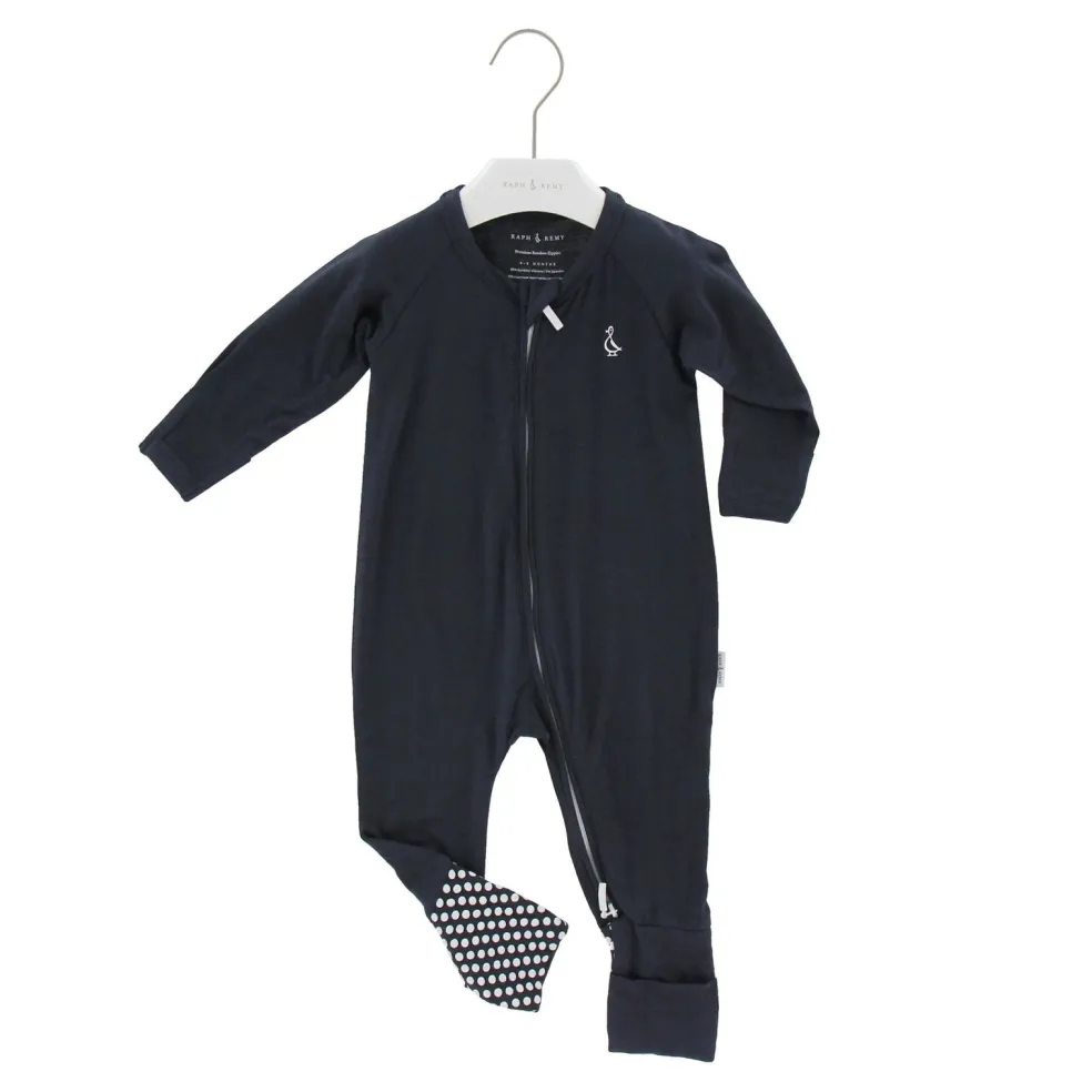 Raph&Remy Long Sleeve Premium Bamboo Zippie - Navy Blue