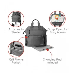 Skip Hop Main Frame Wide Open Backpack - Charcoal