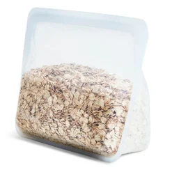 Stasher Reusable Silicone Food Bag, Clear, Large Stand Up Bag (1.6 litres)