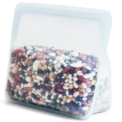 Stasher Reusable Silicone Food Bag, Clear, Large Stand Up Bag (1.6 litres)