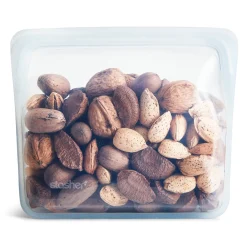 Stasher Reusable Silicone Food Bag, Clear, Large Stand Up Bag (1.6 litres)