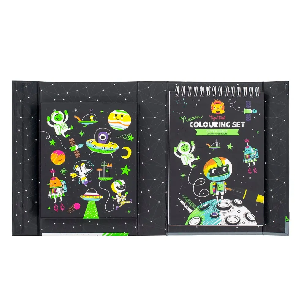 Tiger Tribe Neon Colouring Set