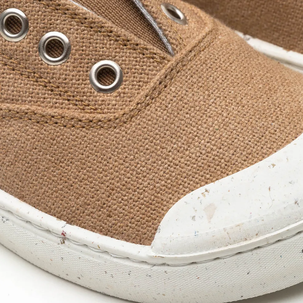 Tip Toey Joey Spice Green - Natural Organic Canvas