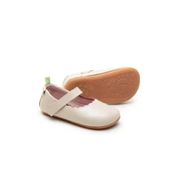 Tip Toey Joey Toddler Mary Jane Roundy - Antique White/Fuchsia Shine
