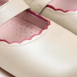 Tip Toey Joey Toddler Mary Jane Roundy - Antique White/Fuchsia Shine