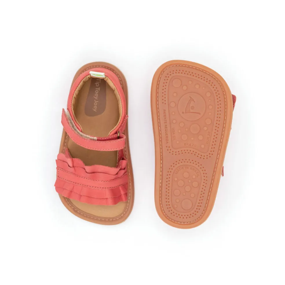 Tip Toey Joey Toddler Sandal Ruffy - Coral Matte