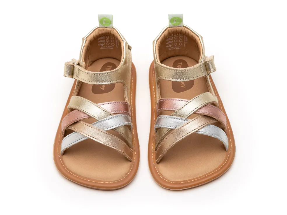 Tip Toey Joey Toddler Sandal Criss Cross - Chm/ M.Salmon/ Rose Gold