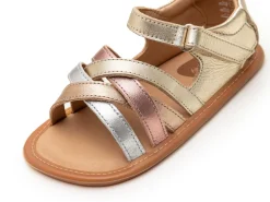 Tip Toey Joey Toddler Sandal Criss Cross - Chm/ M.Salmon/ Rose Gold