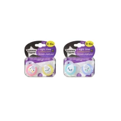Tommee Tippee Closer to Nature 2pk Night Time Soother with Case