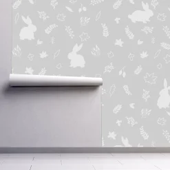 Urban Li'l Bunny Wallpaper - Grey